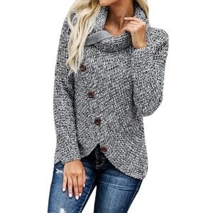 amber millet Miranda Turtle Cowl Neck Sweater Heather Gray, NWOT, Med, $27